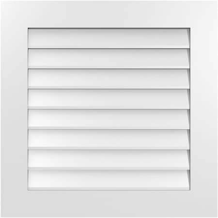 Ekena Millwork Vertical Surface Mount PVC Gable Vent: Non-Functional, w/ 3-1/2"W x 1"P Standard Frame, 28"W x 28"H GVPVE28X2801SN